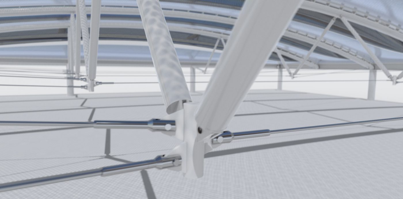 HGMS chuyên thi công Bạt Căng PVDF , Mái che bạt căng,