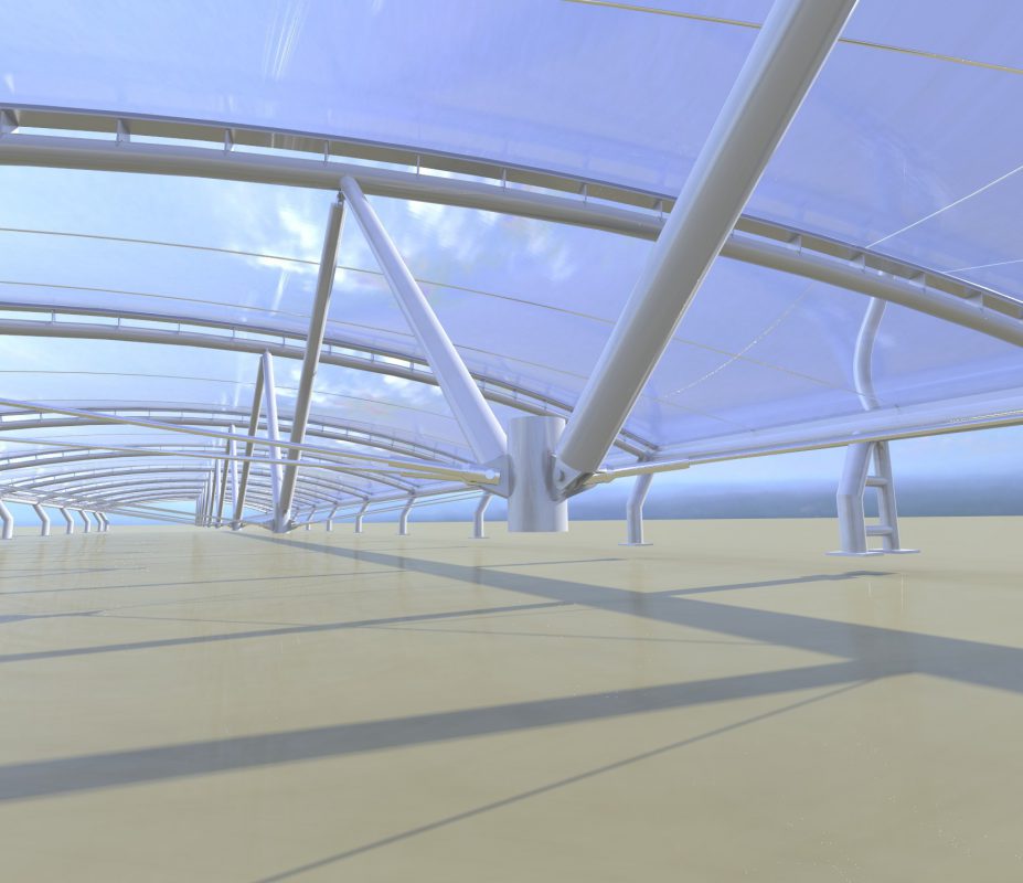 HGMS chuyên thi công Bạt Căng PVDF , Mái che bạt căng,