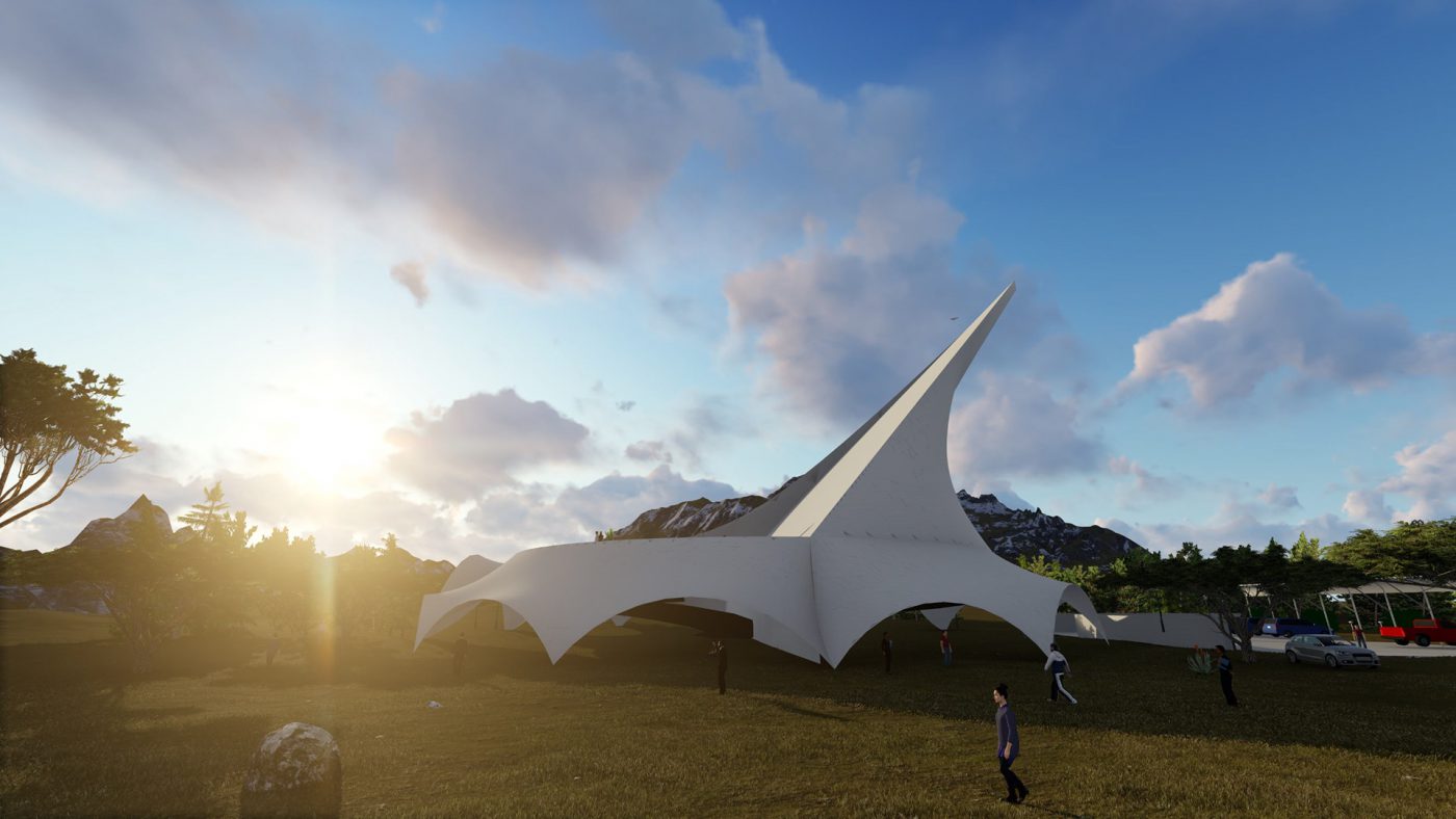 HGMS chuyên thi công Bạt Căng PVDF , Mái che bạt căng,