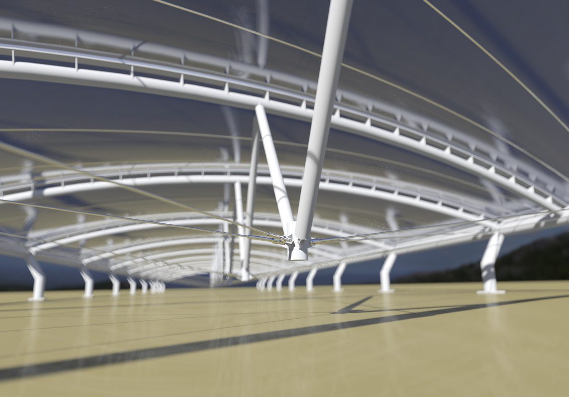 HGMS chuyên thi công Bạt Căng PVDF , Mái che bạt căng,