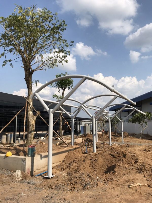 HGMS chuyên thi công Bạt Căng PVDF , Mái che bạt căng,