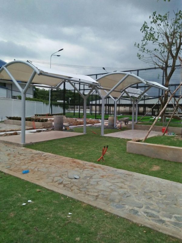 HGMS chuyên thi công Bạt Căng PVDF , Mái che bạt căng,