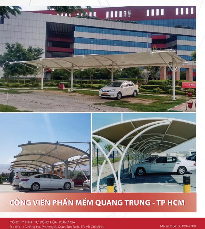 HGMS chuyên thi công Bạt Căng PVDF , Mái che bạt căng,