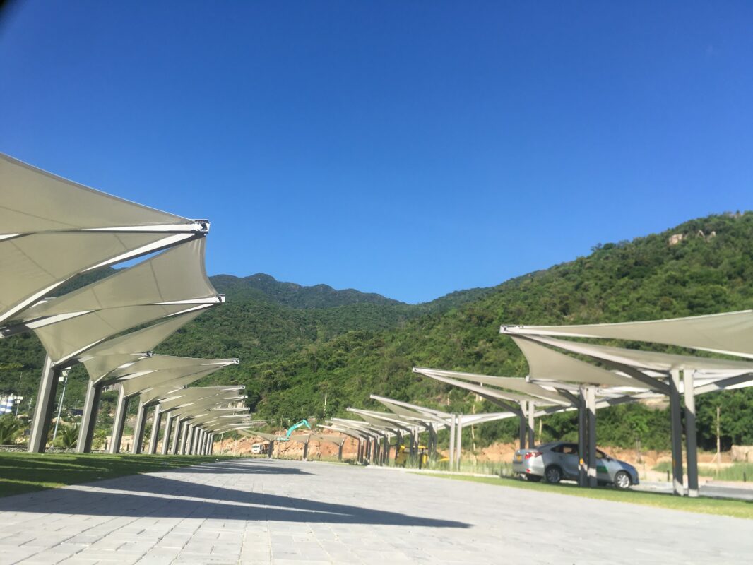 HGMS chuyên thi công Bạt Căng PVDF , Mái che bạt căng,