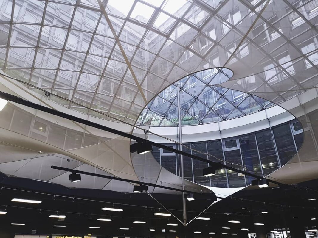 HGMS chuyên thi công Bạt Căng PVDF , Mái che bạt căng,