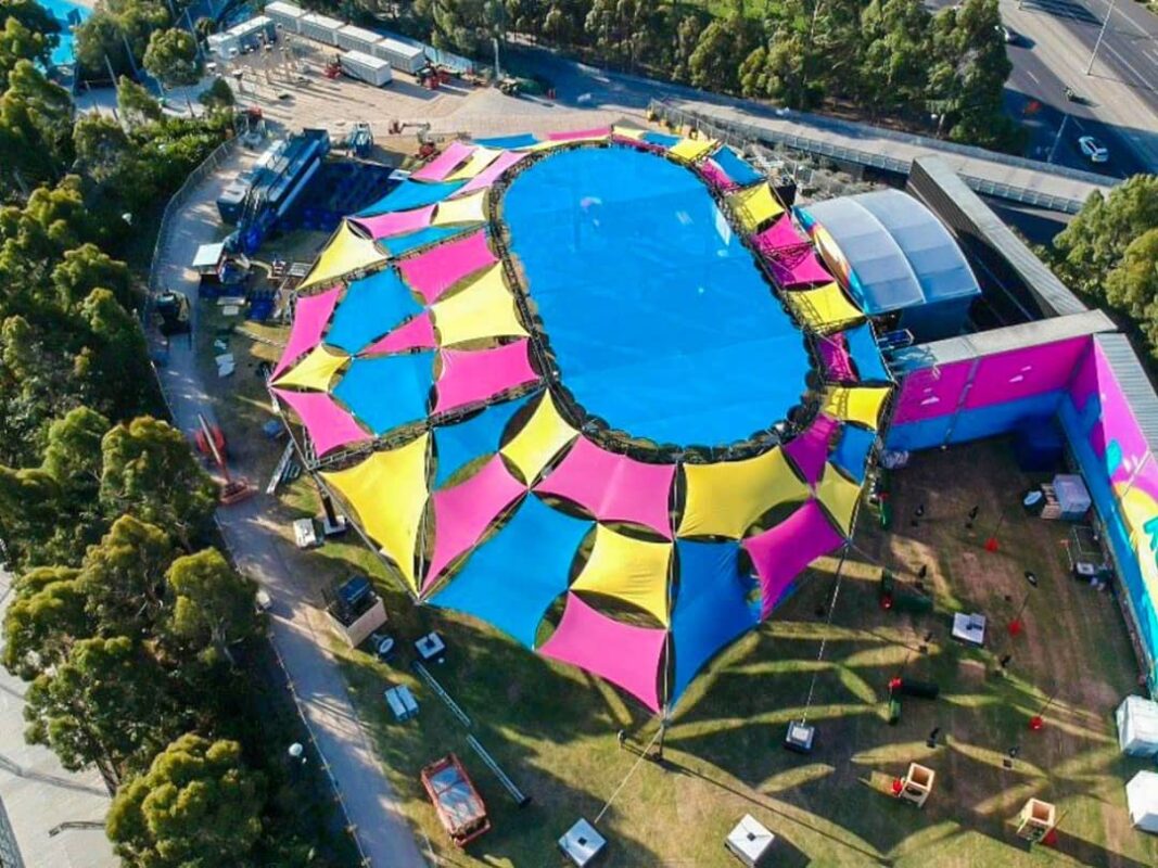 HGMS chuyên thi công Bạt Căng PVDF , Mái che bạt căng,