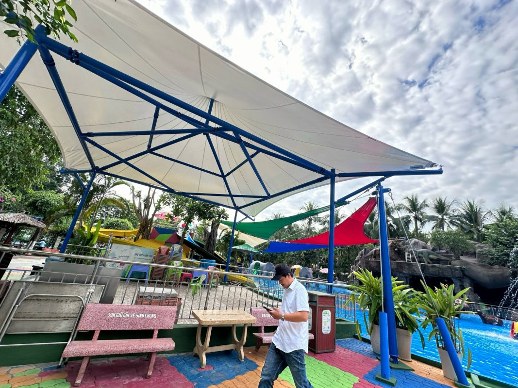 HGMS chuyên thi công Bạt Căng PVDF , Mái che bạt căng,