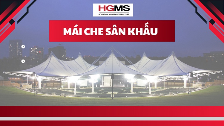 mái che sân khấu bạt căng PVDF