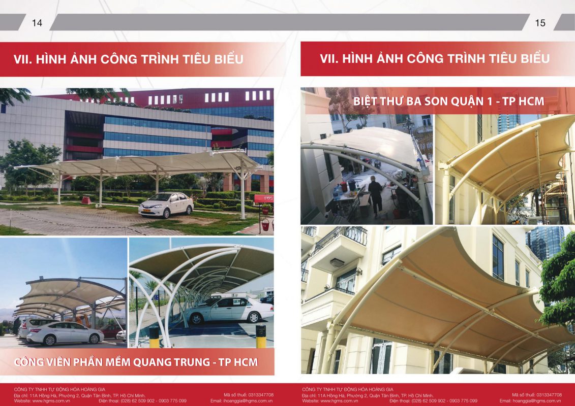 HGMS chuyên thi công Bạt Căng PVDF , Mái che bạt căng,