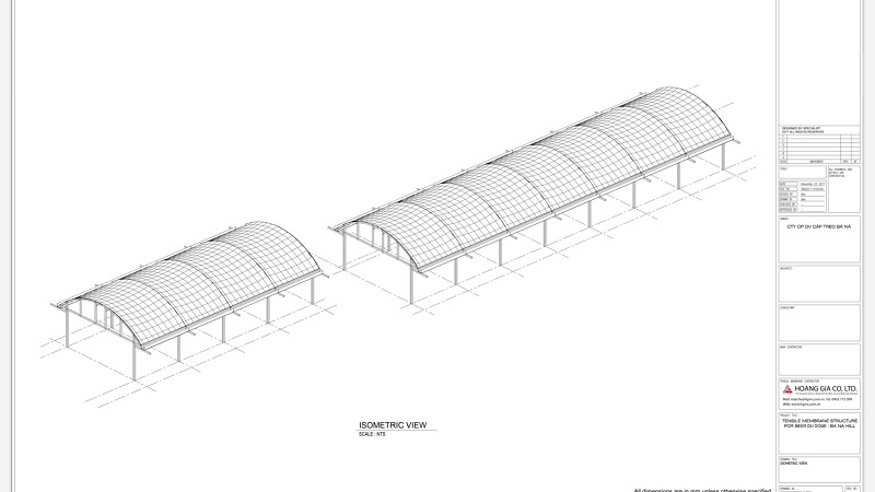 HGMS chuyên thi công Bạt Căng PVDF , Mái che bạt căng,