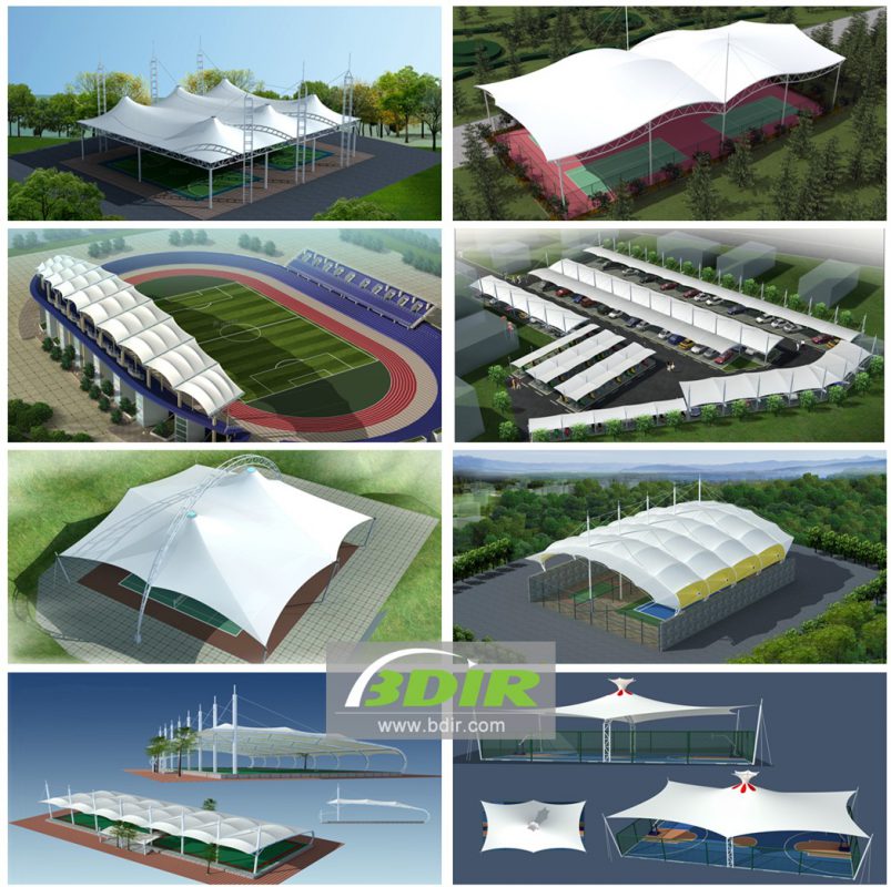 HGMS chuyên thi công Bạt Căng PVDF , Mái che bạt căng,