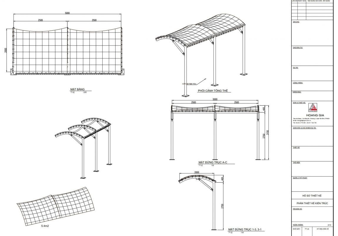 HGMS chuyên thi công Bạt Căng PVDF , Mái che bạt căng,