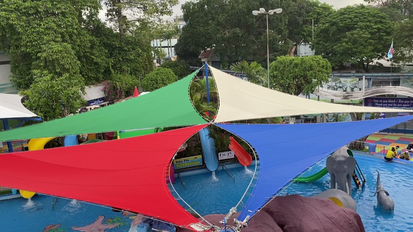 HGMS chuyên thi công Bạt Căng PVDF , Mái che bạt căng,