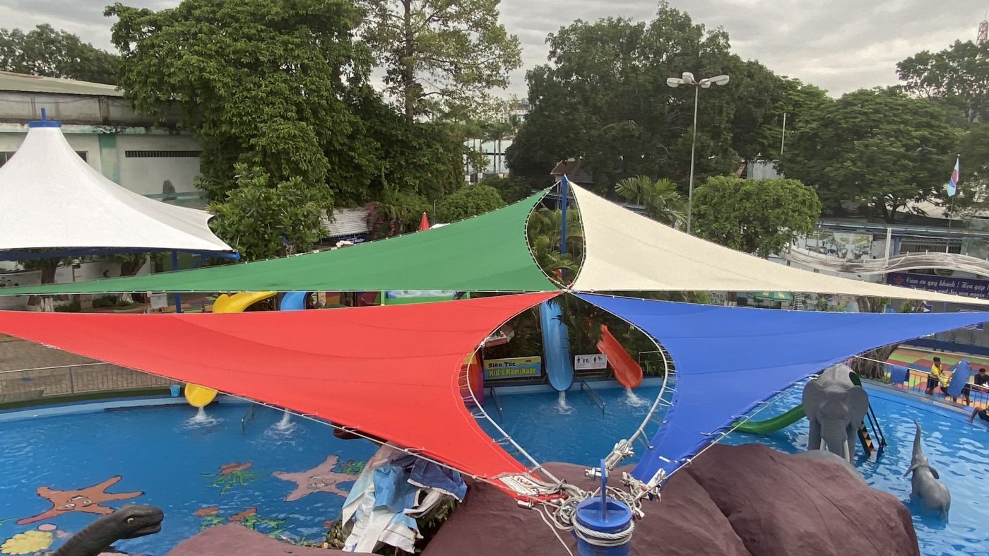 HGMS chuyên thi công Bạt Căng PVDF , Mái che bạt căng,