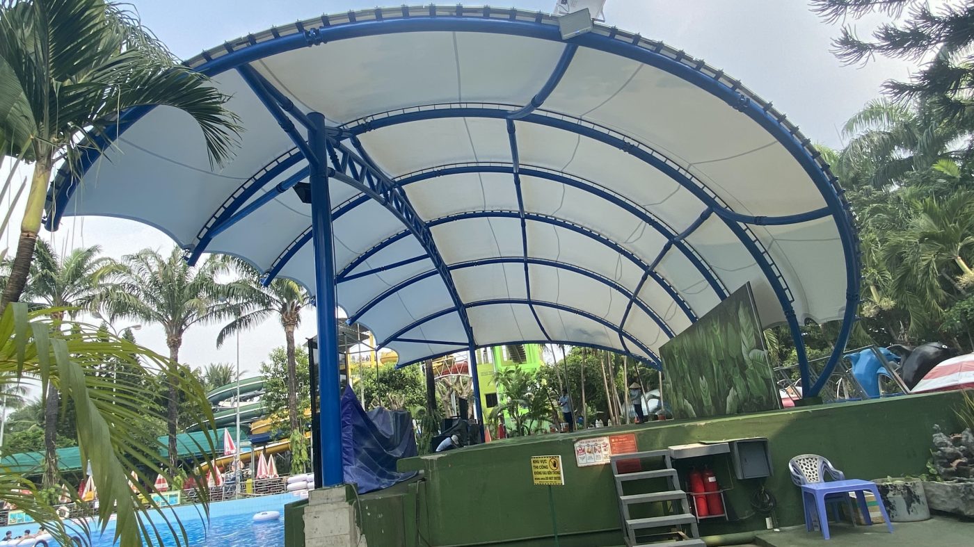 HGMS chuyên thi công Bạt Căng PVDF , Mái che bạt căng,