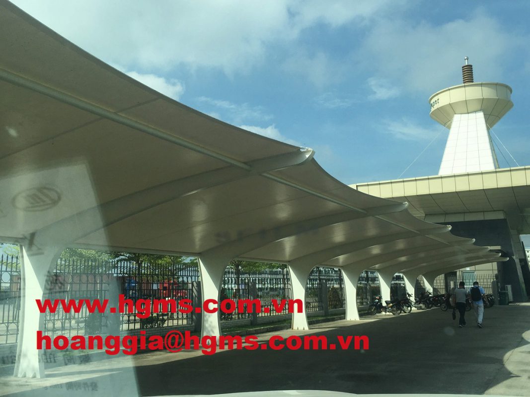 HGMS chuyên thi công Bạt Căng PVDF , Mái che bạt căng,