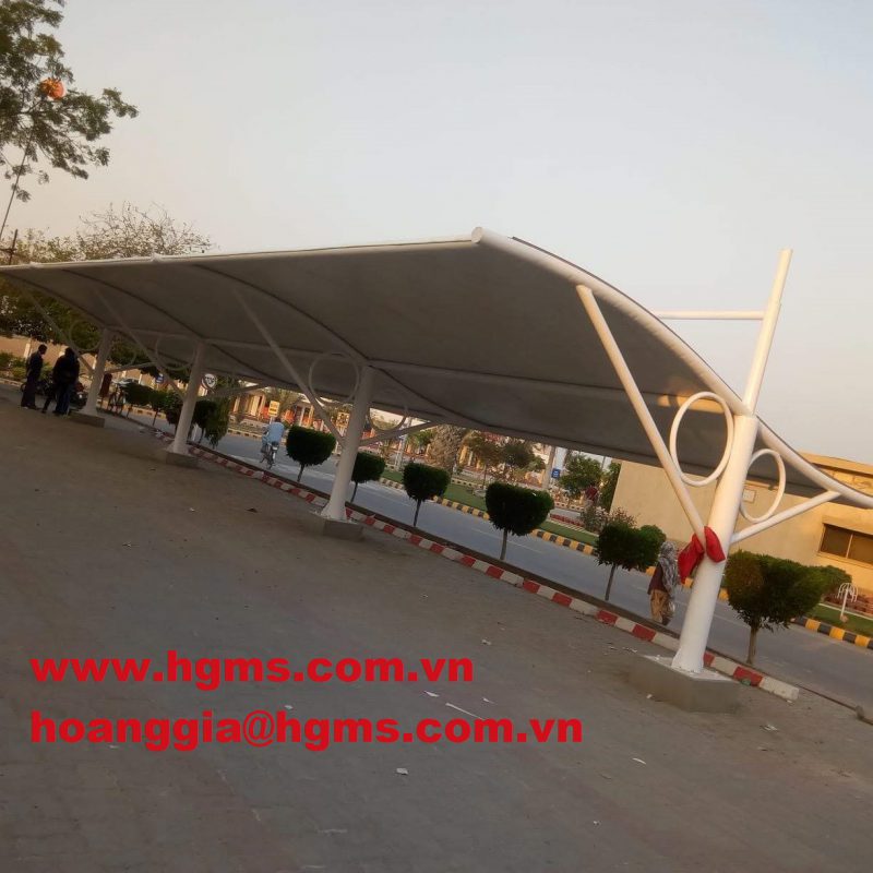 HGMS chuyên thi công Bạt Căng PVDF , Mái che bạt căng,