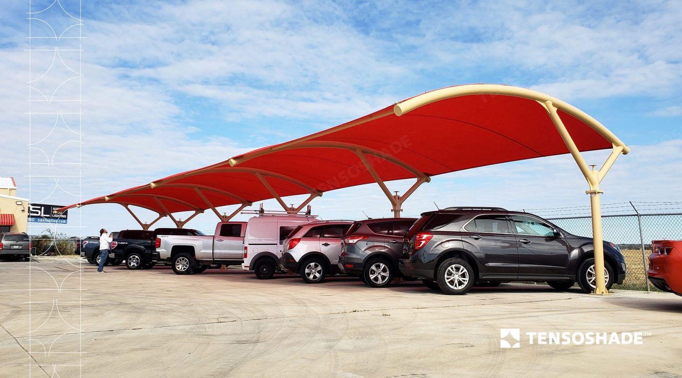 HGMS chuyên thi công Bạt Căng PVDF , Mái che bạt căng,