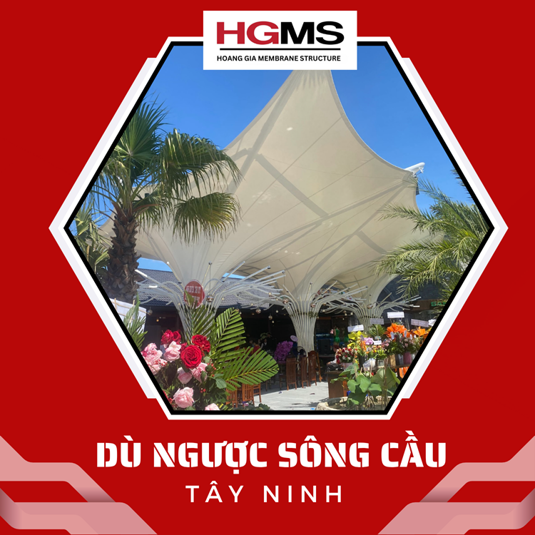 HGMS chuyên thi công Bạt Căng PVDF , Mái che bạt căng,