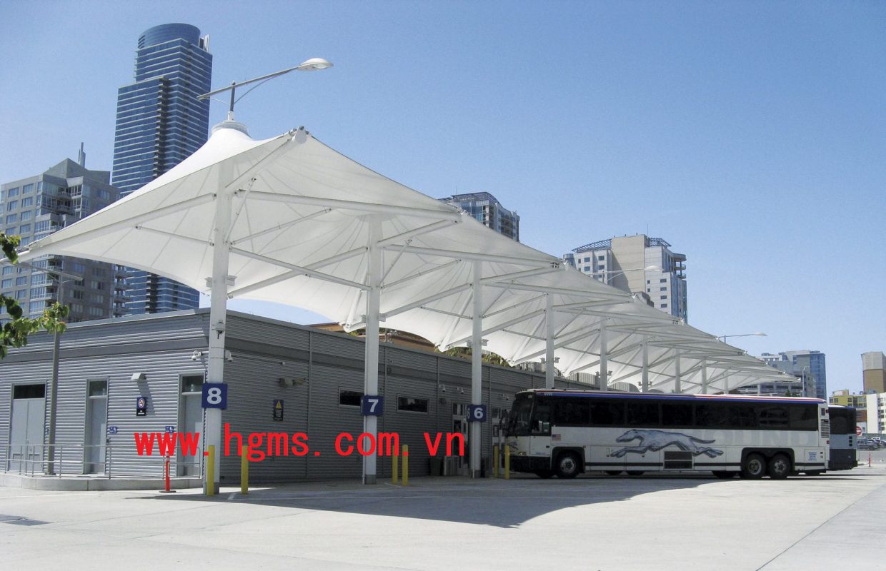 HGMS chuyên thi công Bạt Căng PVDF , Mái che bạt căng,