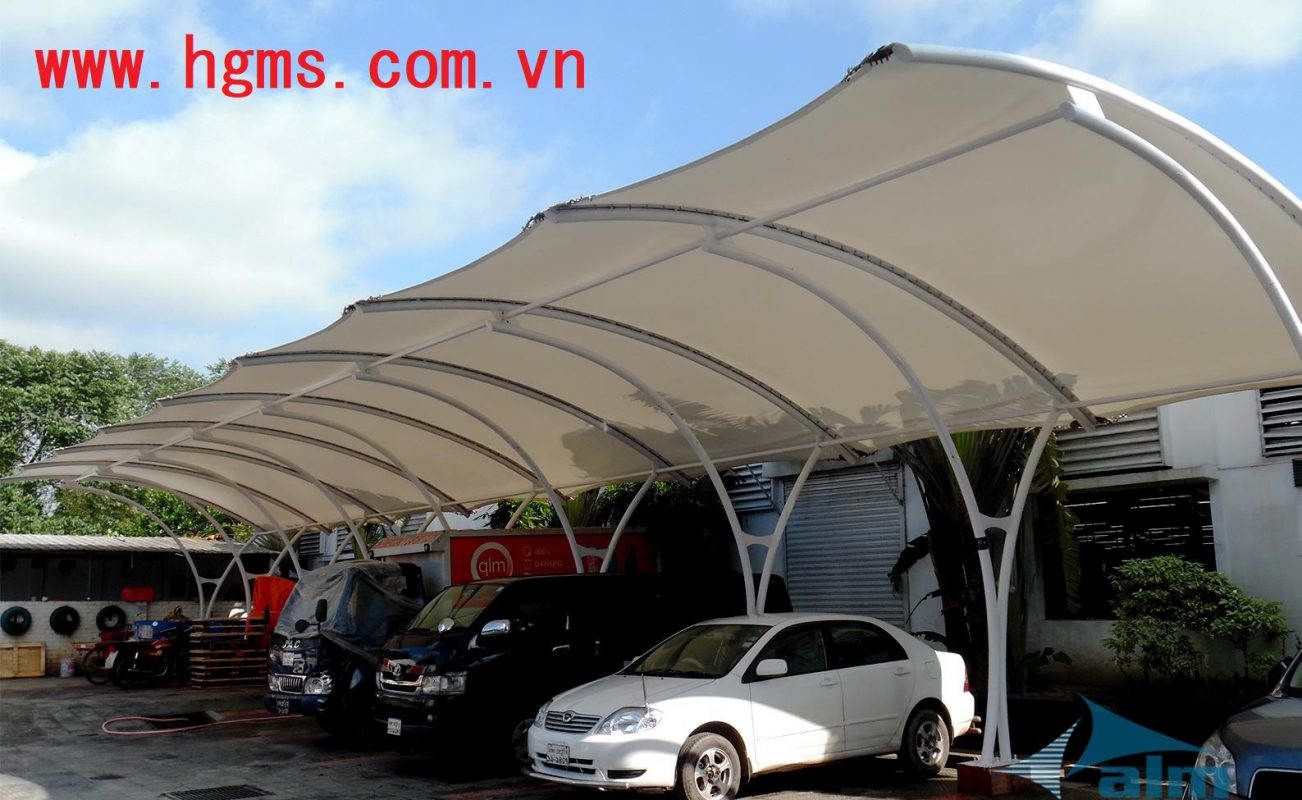HGMS chuyên thi công Bạt Căng PVDF , Mái che bạt căng,