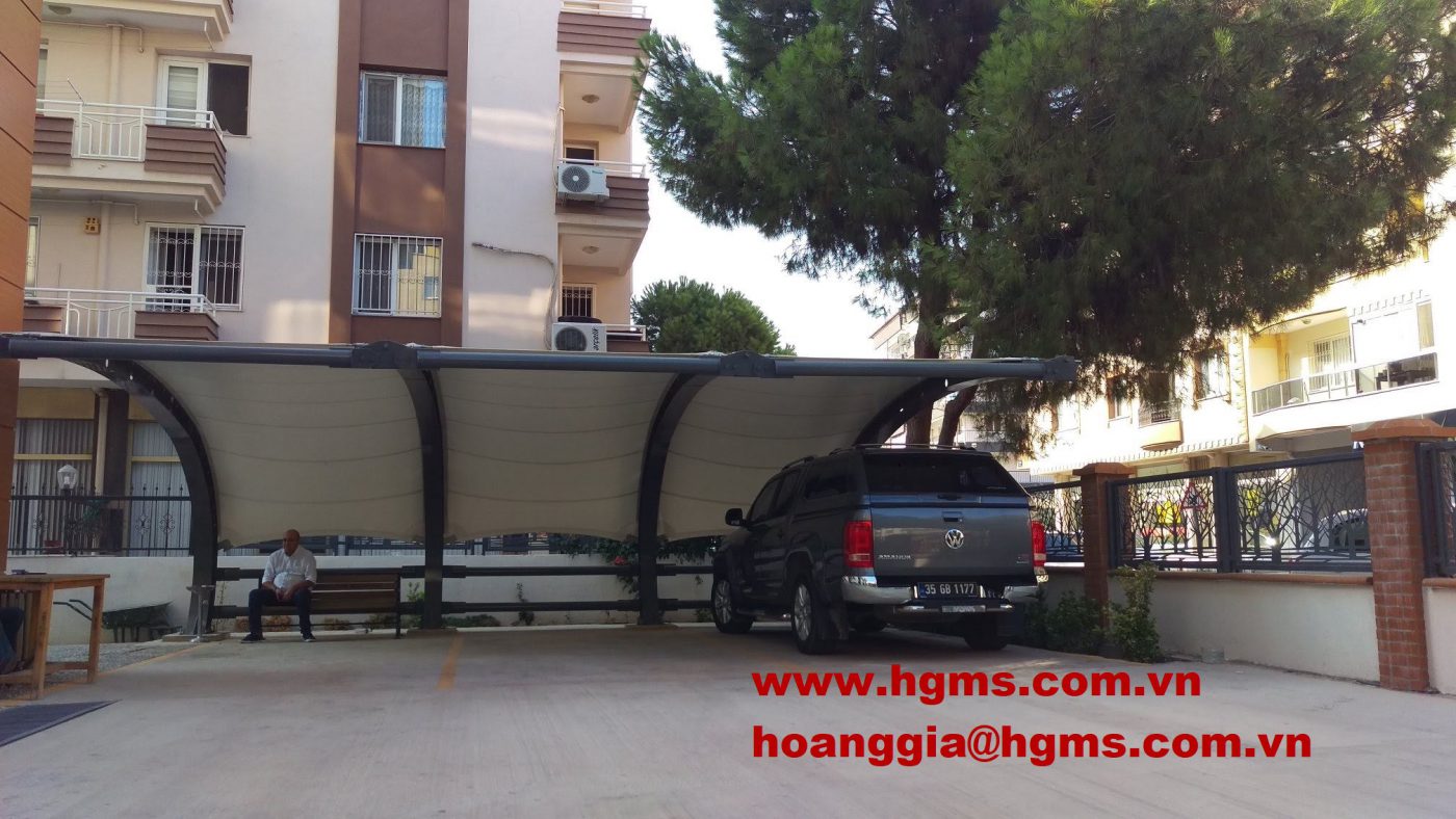 HGMS chuyên thi công Bạt Căng PVDF , Mái che bạt căng,