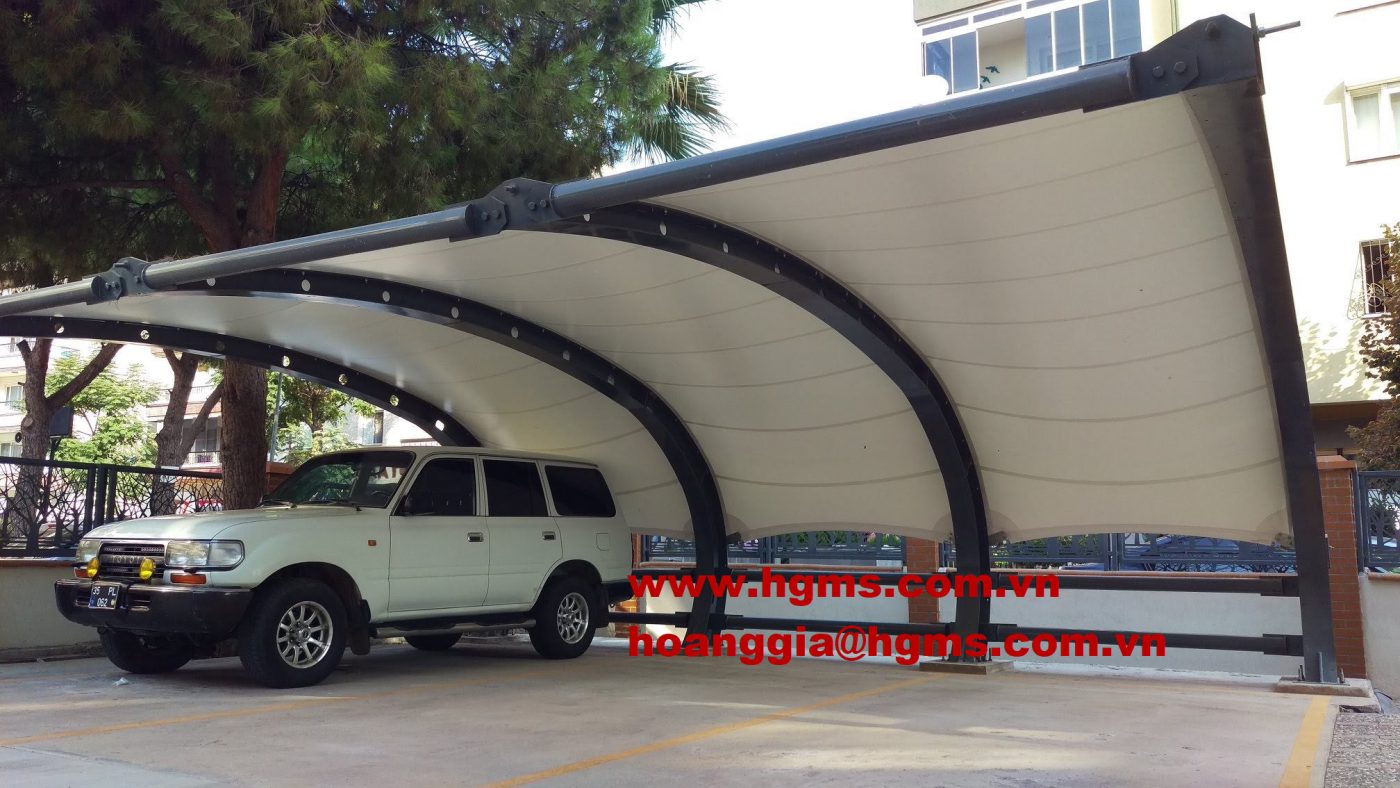 HGMS chuyên thi công Bạt Căng PVDF , Mái che bạt căng,