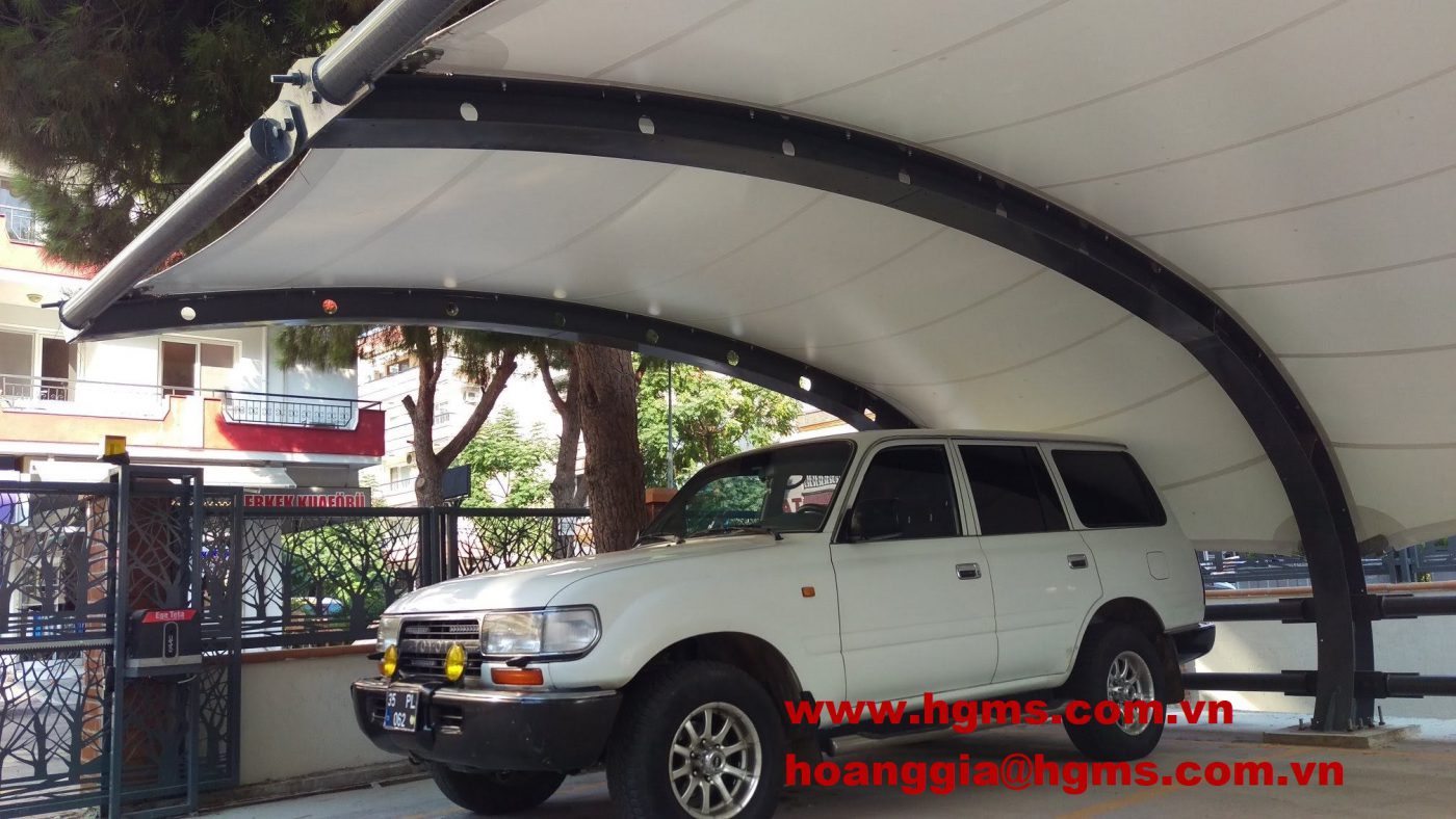 HGMS chuyên thi công Bạt Căng PVDF , Mái che bạt căng,