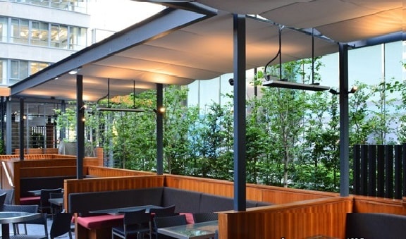 Mái hiên di động cà phê