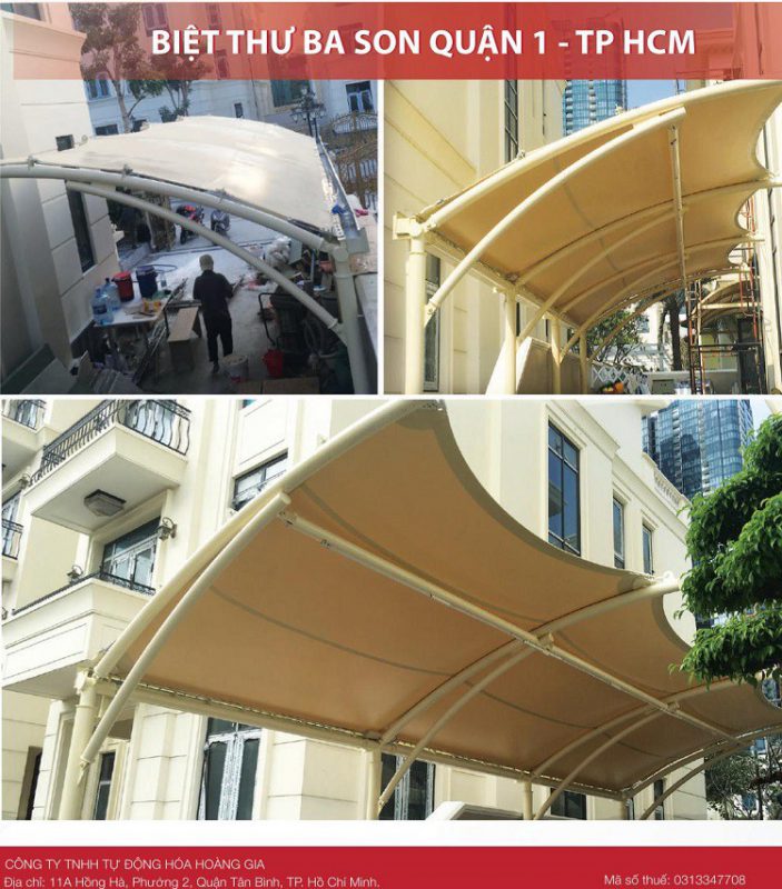 HGMS chuyên thi công Bạt Căng PVDF , Mái che bạt căng,