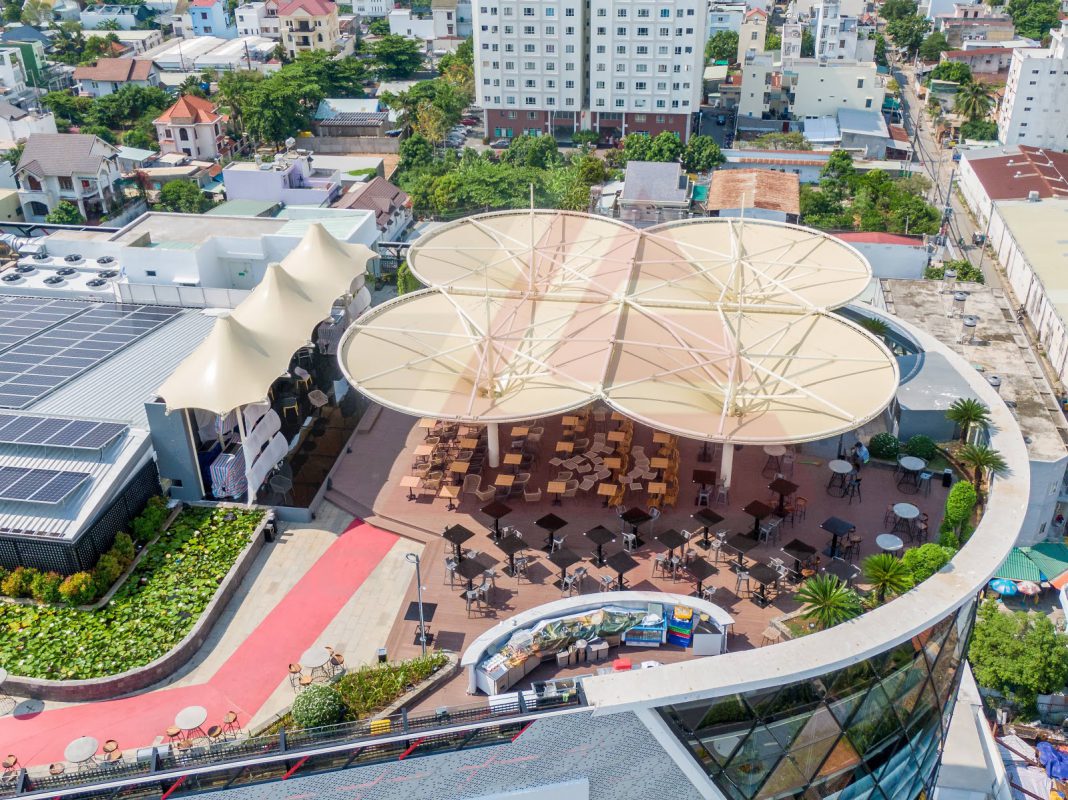 HGMS chuyên thi công Bạt Căng PVDF , Mái che bạt căng,