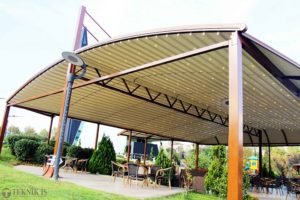 HGMS chuyên thi công Bạt Căng PVDF , Mái che bạt căng,