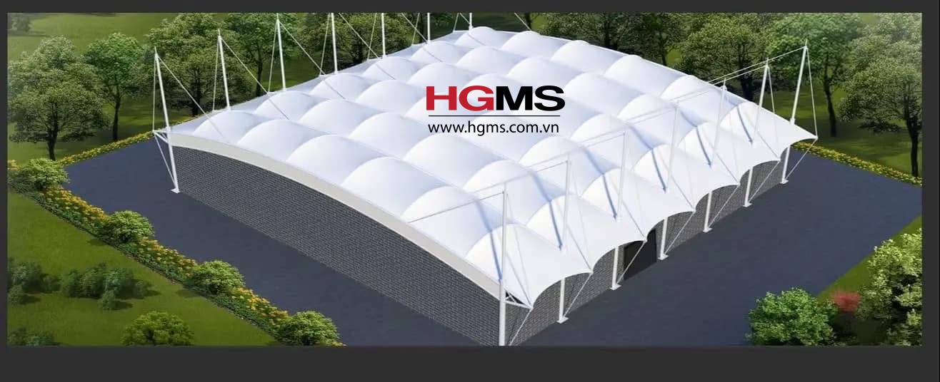 HGMS chuyên thi công Bạt Căng PVDF , Mái che bạt căng,