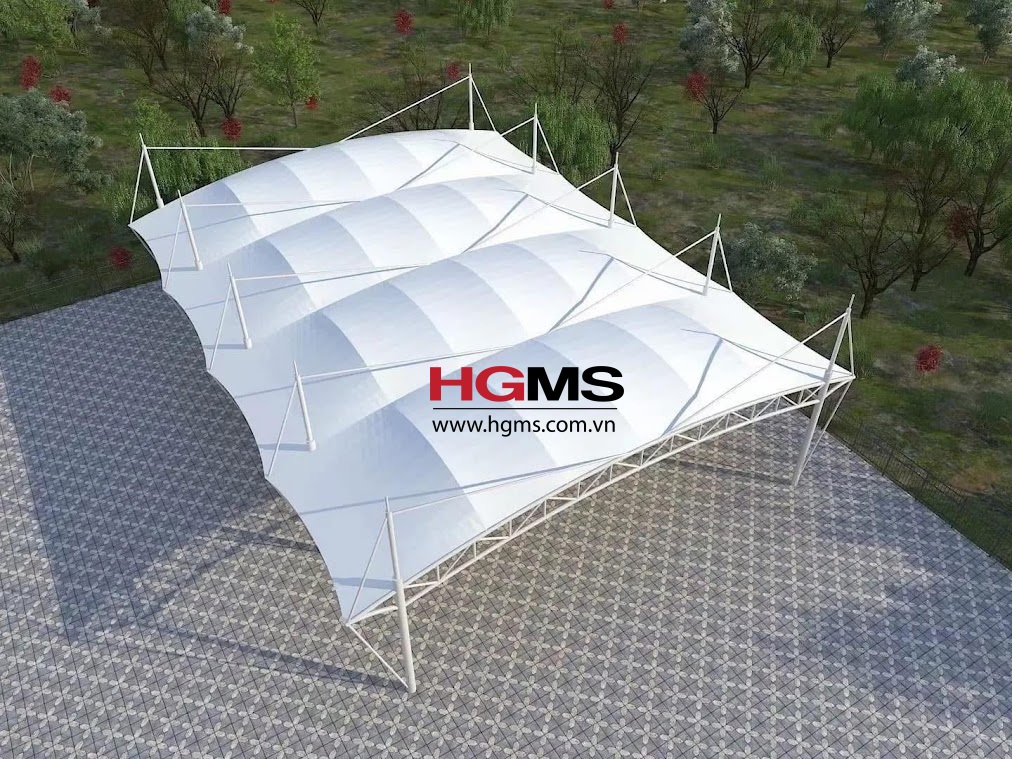 HGMS chuyên thi công Bạt Căng PVDF , Mái che bạt căng,