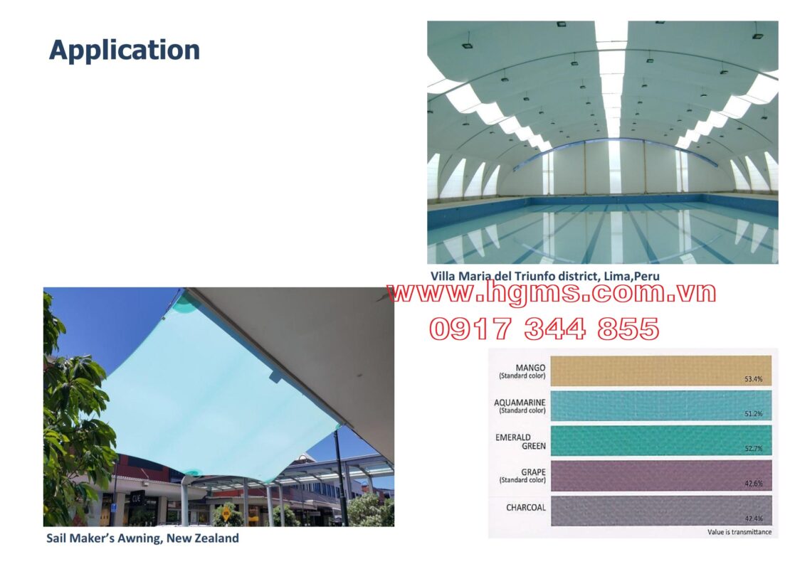 HGMS chuyên thi công Bạt Căng PVDF , Mái che bạt căng,