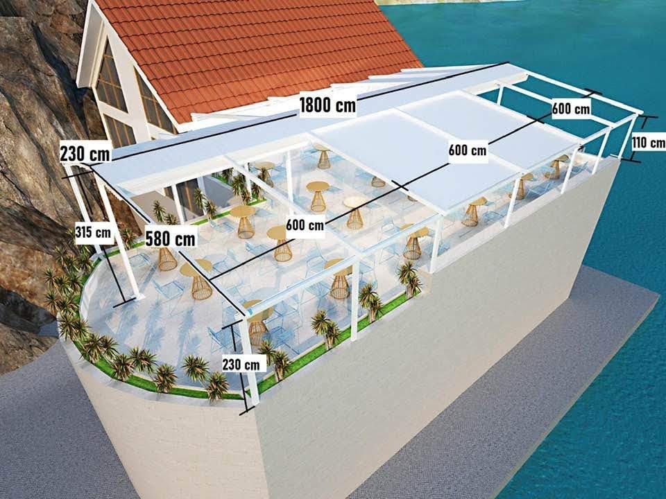 mái hiên bạt che kéo cố định