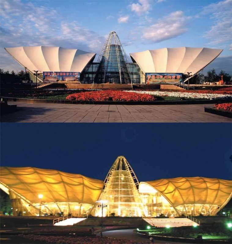 HGMS chuyên thi công Bạt Căng PVDF , Mái che bạt căng,