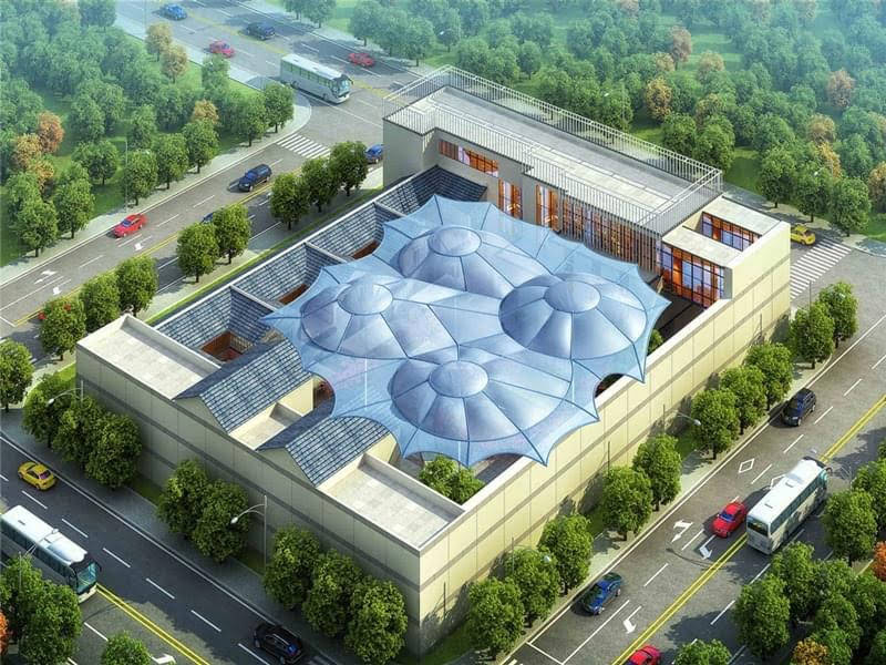 HGMS chuyên thi công Bạt Căng PVDF , Mái che bạt căng,