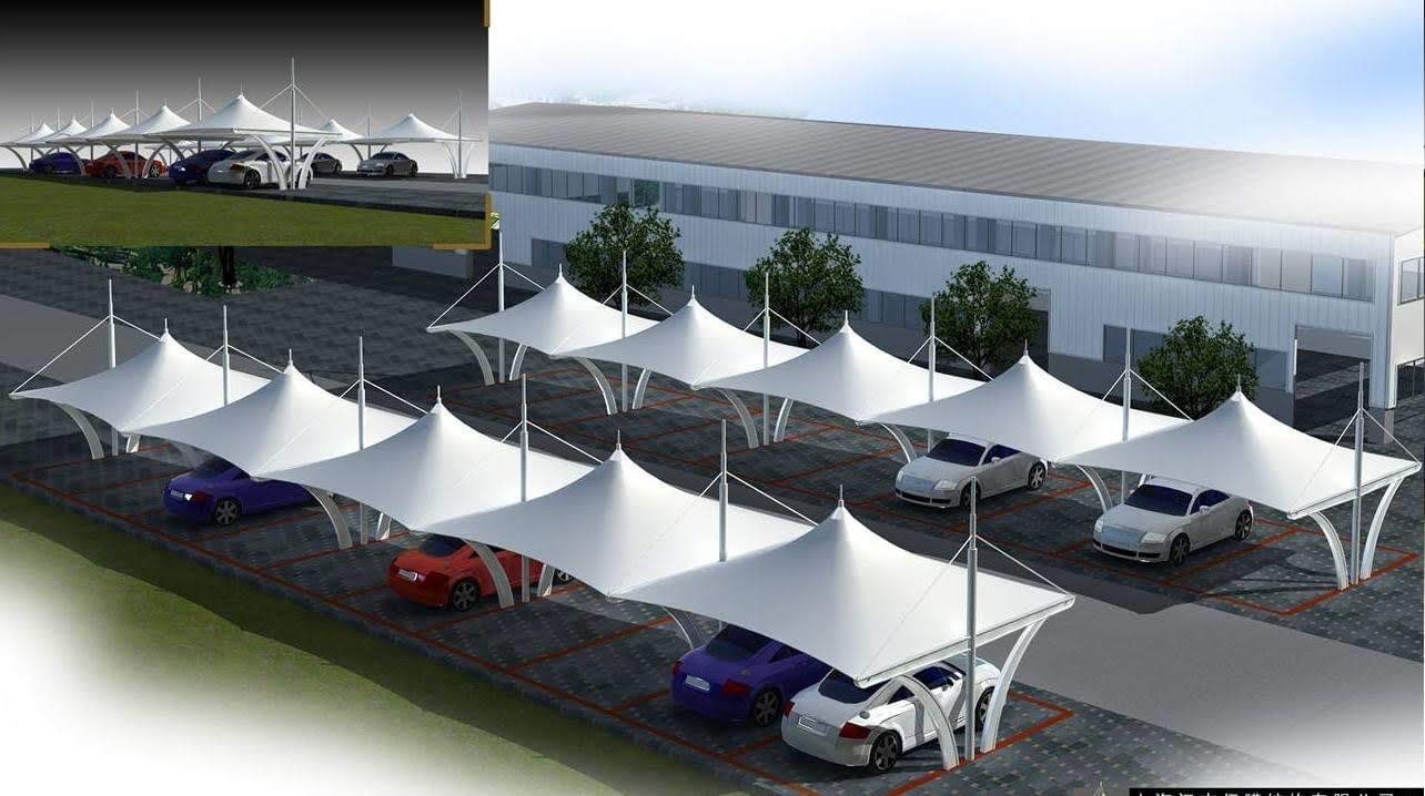 HGMS chuyên thi công Bạt Căng PVDF , Mái che bạt căng,