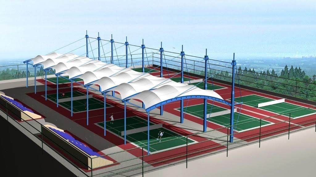 HGMS chuyên thi công Bạt Căng PVDF , Mái che bạt căng,