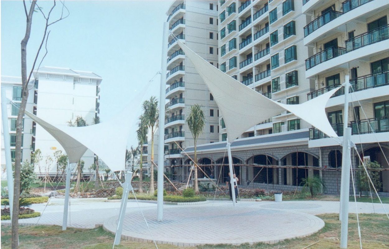 HGMS chuyên thi công Bạt Căng PVDF , Mái che bạt căng,