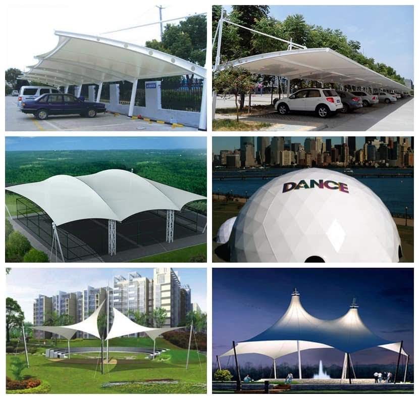 HGMS chuyên thi công Bạt Căng PVDF , Mái che bạt căng,