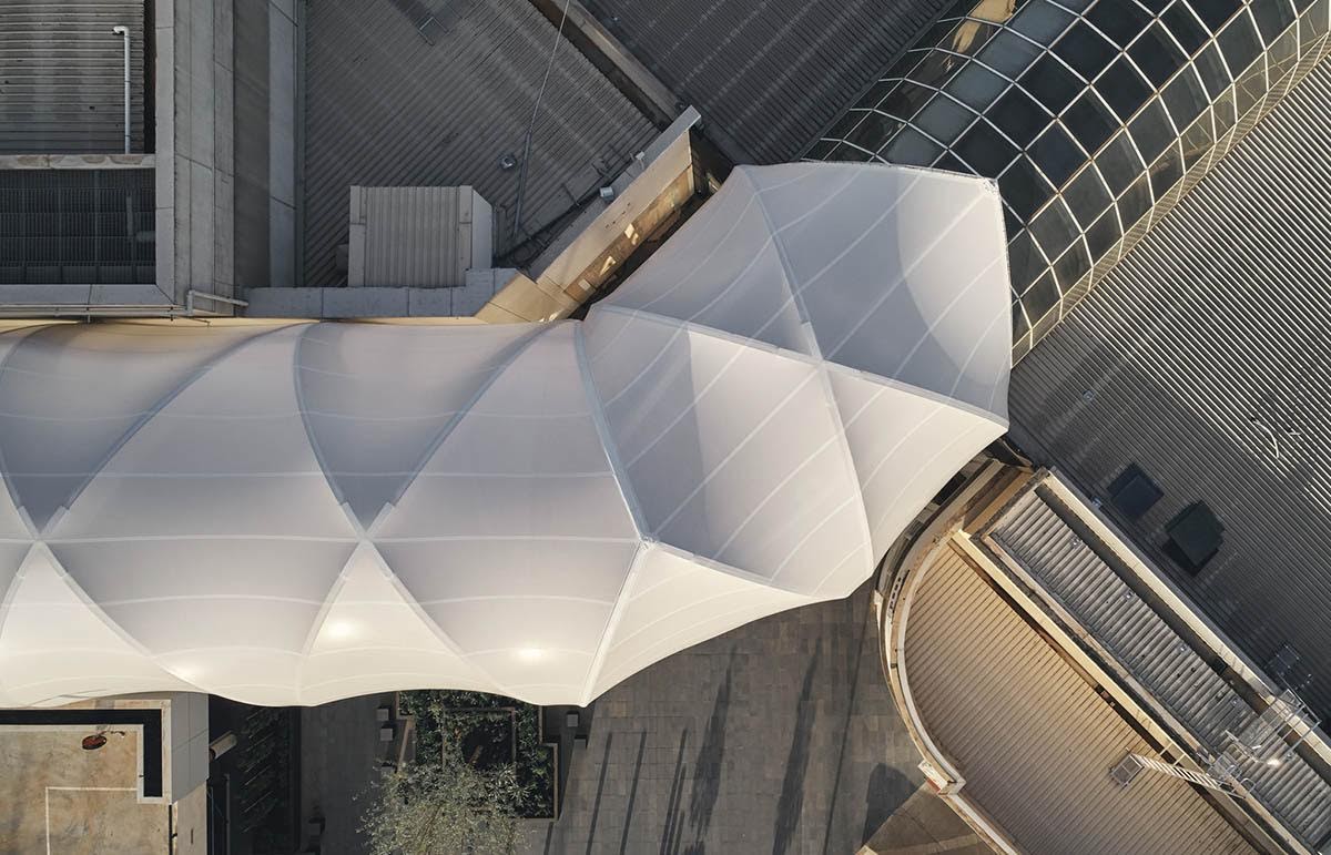 HGMS chuyên thi công Bạt Căng PVDF , Mái che bạt căng,