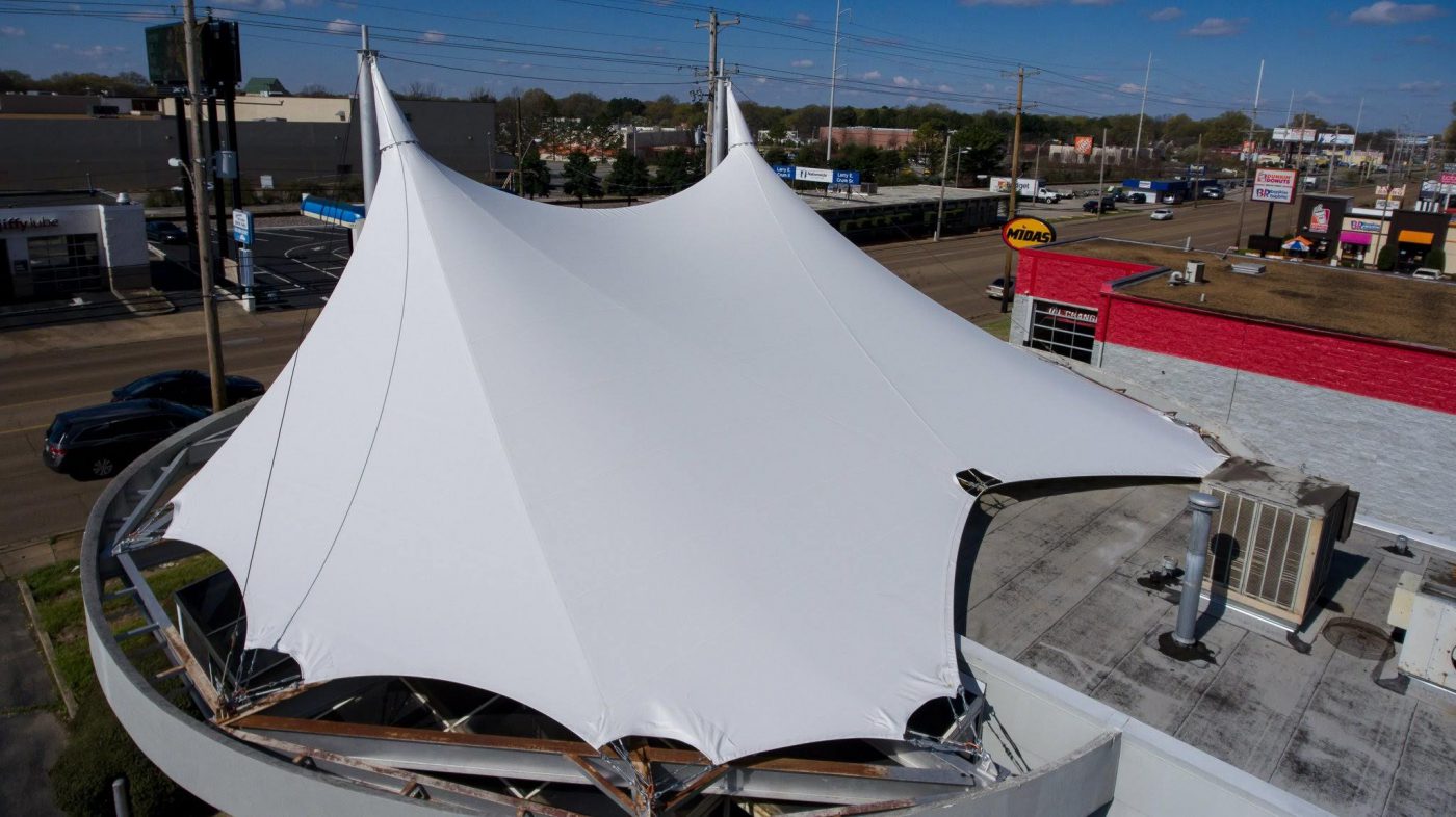 HGMS chuyên thi công Bạt Căng PVDF , Mái che bạt căng,