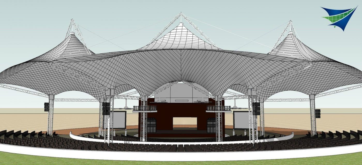 HGMS chuyên thi công Bạt Căng PVDF , Mái che bạt căng,