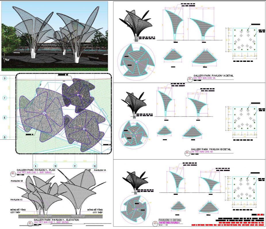 HGMS chuyên thi công Bạt Căng PVDF , Mái che bạt căng,