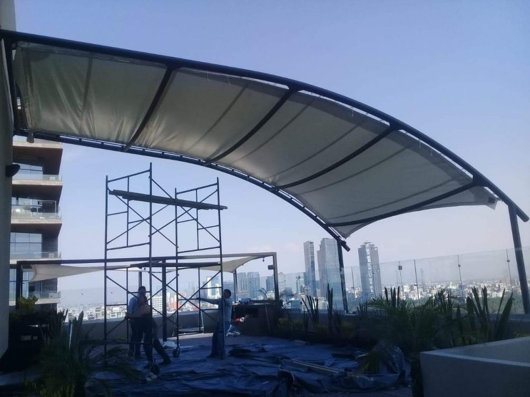 HGMS chuyên thi công Bạt Căng PVDF , Mái che bạt căng,