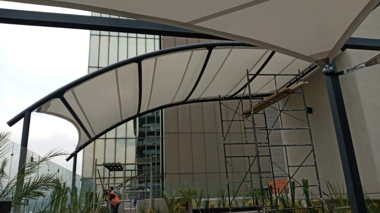 HGMS chuyên thi công Bạt Căng PVDF , Mái che bạt căng,