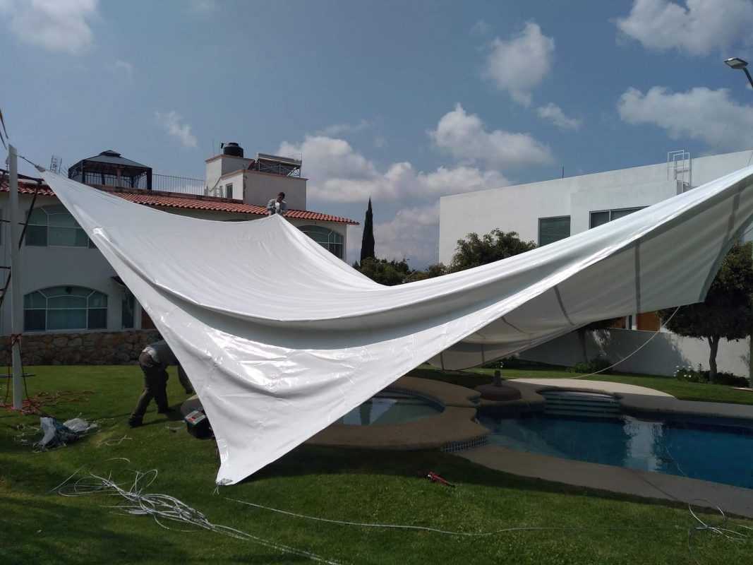 HGMS chuyên thi công Bạt Căng PVDF , Mái che bạt căng,