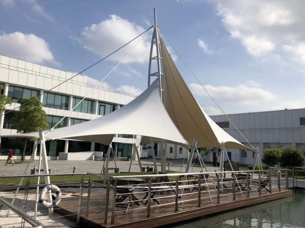 HGMS chuyên thi công Bạt Căng PVDF , Mái che bạt căng,